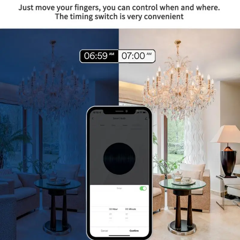 Aubess – ampoule de bougie intelligente, wi-fi, 5W E14, lumière LED RGB + CCT, commande vocale, fonctionne avec Alexa Google Home