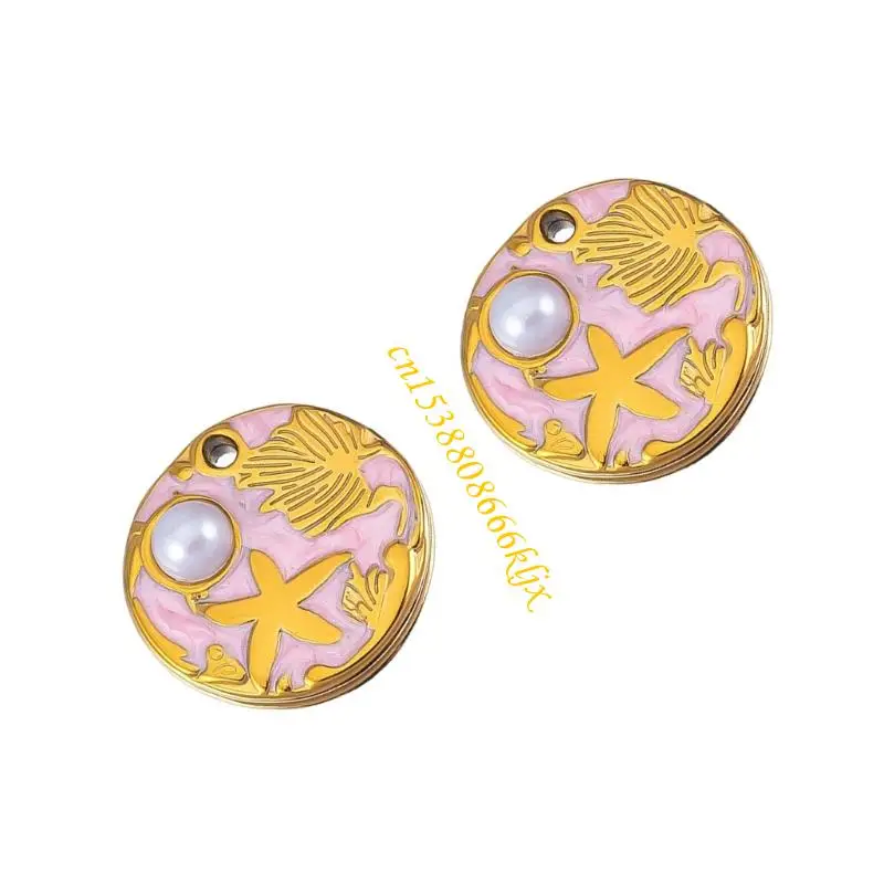 Sea Inspire Leaf Charm مجوهرات من الفولاذ المقاوم للصدأ صنع 2 قطعة 066C