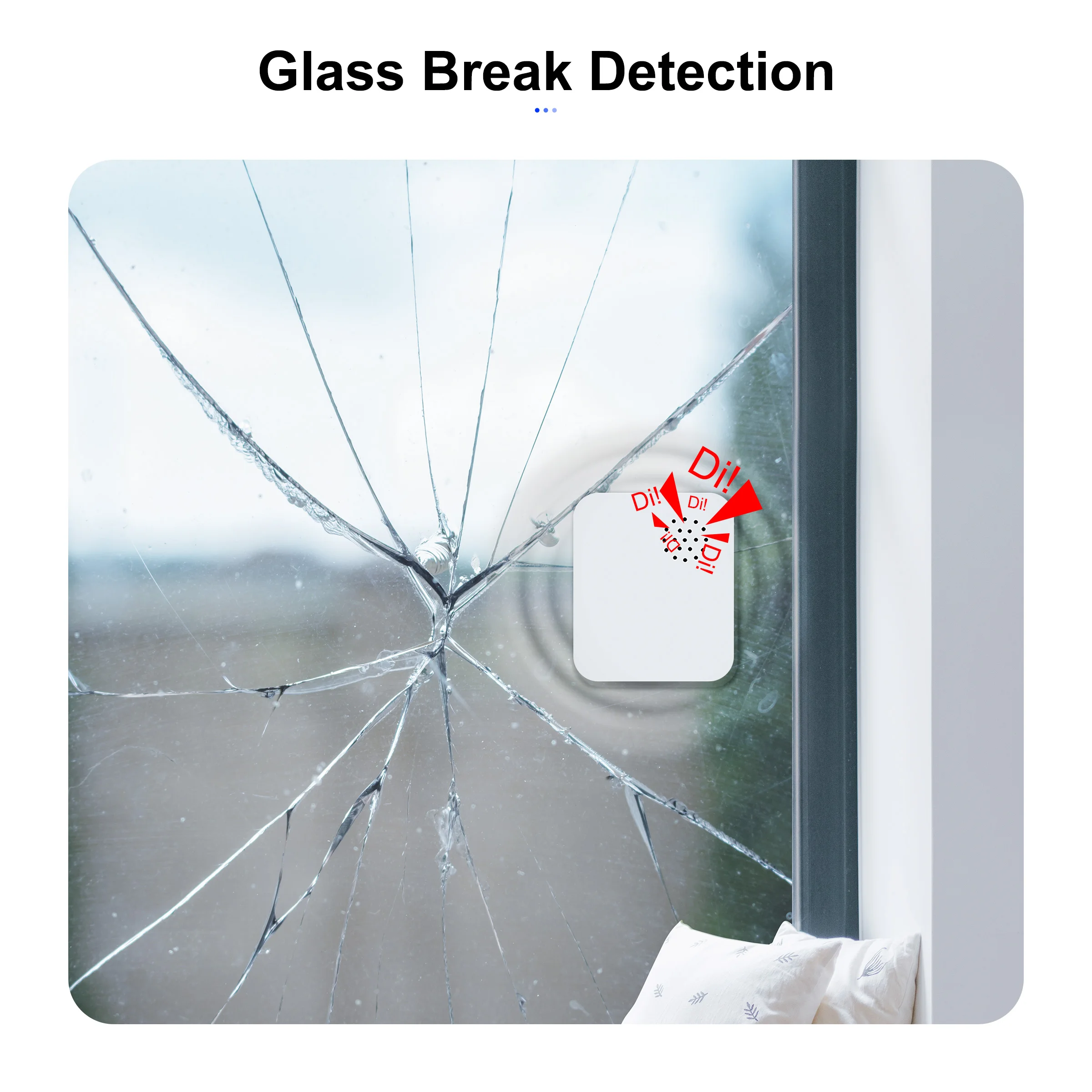 GIRIER Tuya ZigBee Vibration Sensor Smart Glass Break Detector Drop Tilt Detection Built-in Smart Siren for Home Security System