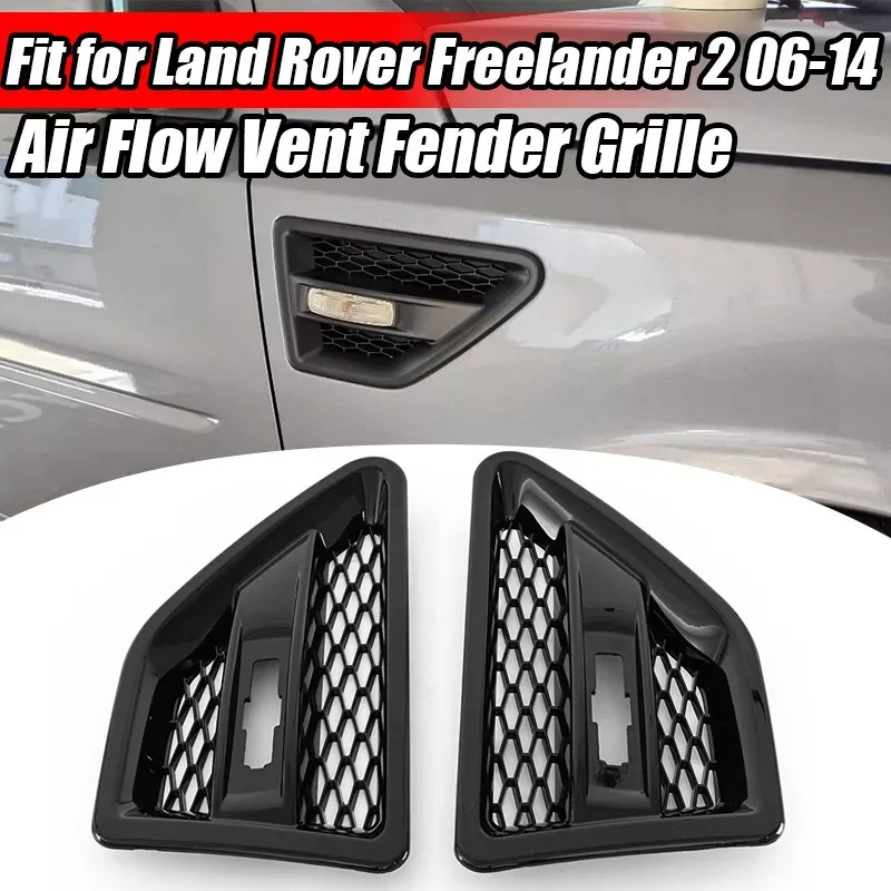 2PCS Side Air Vent Fender Grille Trim For Land Rover Freelander 2 LR2 2008-2015 Chrome Side Fender Air Wing Cover Trim Grill