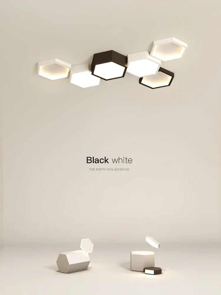 Nordic Minimalist Living Room Lamp Honeycomb Shape Combination Creative Art Ceiling Lamp Smart Lamp Bedroom Led Ceiling Light