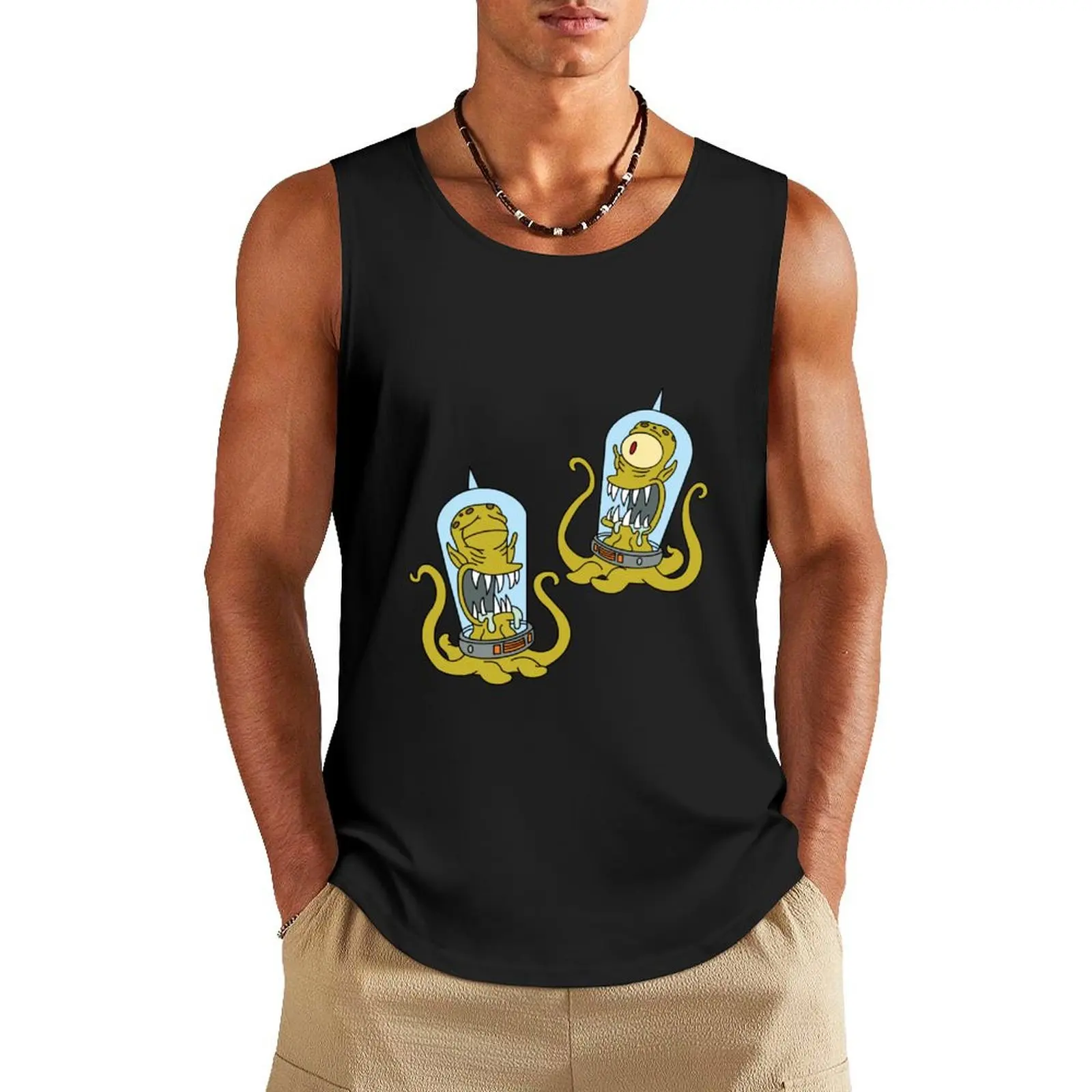 Kang and Kodos Treehouse of Horror Tank Top Muscle fit bodybuilding t shirt sports clothes for men Sportswear for men