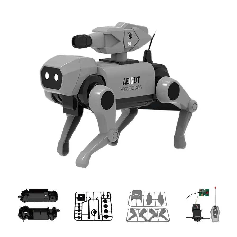 KI-gesteuerter intelligenter Roboterhund mit Fernbedienung, Sprachsteuerung, interaktiver Funktion, programmierbarem bionischem Tanz- und Spielzeug-Hundebegleiter