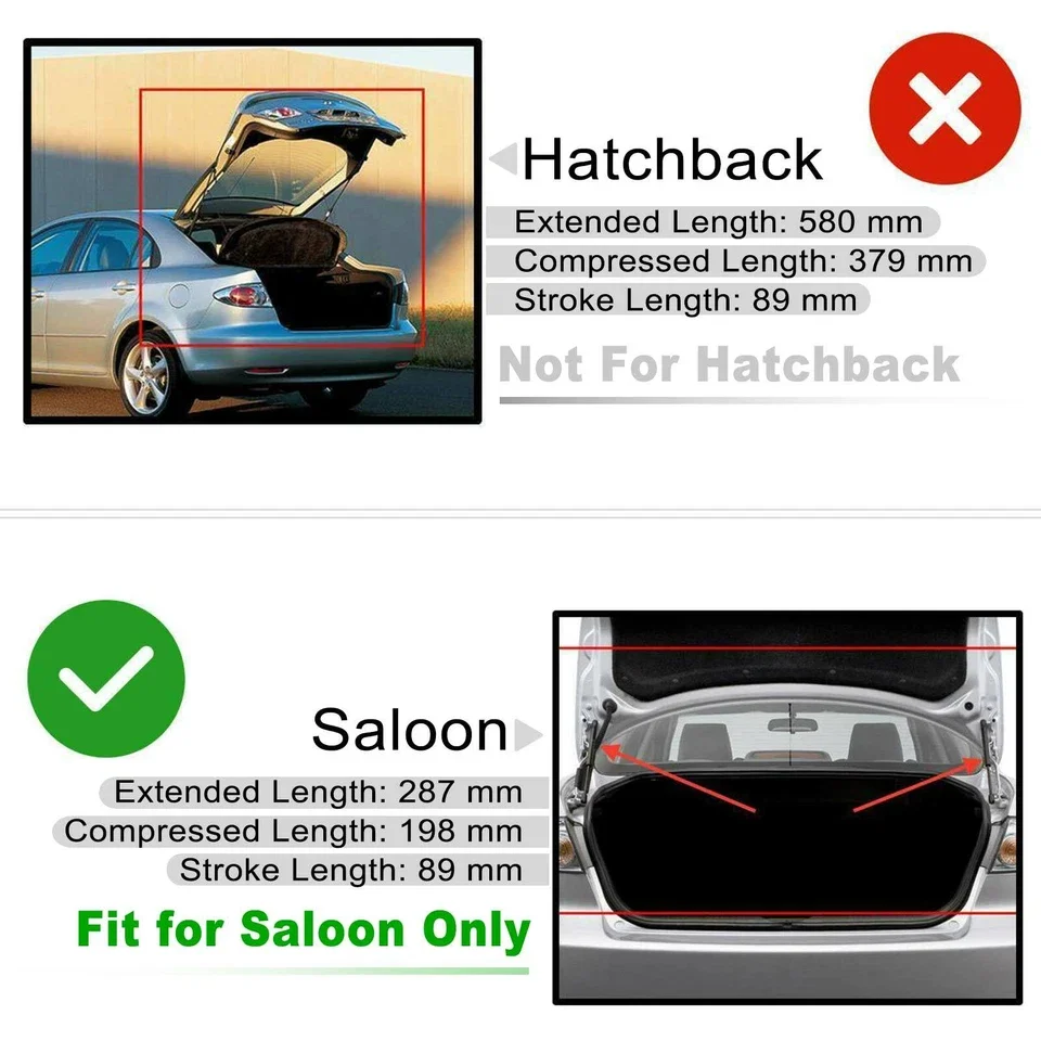 2x الباب الخلفي الجذع التمهيد الدعامات الغاز الربيع دعم رافع GJ6A56930 لمازدا 6 صالون GG 02-08 غير صالح للقبس