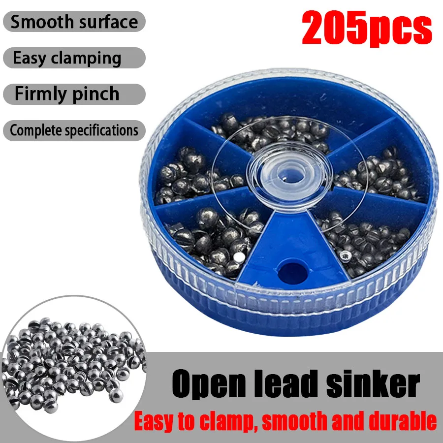 Separate lead sinker set, 100g/box, round separate lead sinker, detachable lead sinker and lead sinker egg-shaped combination