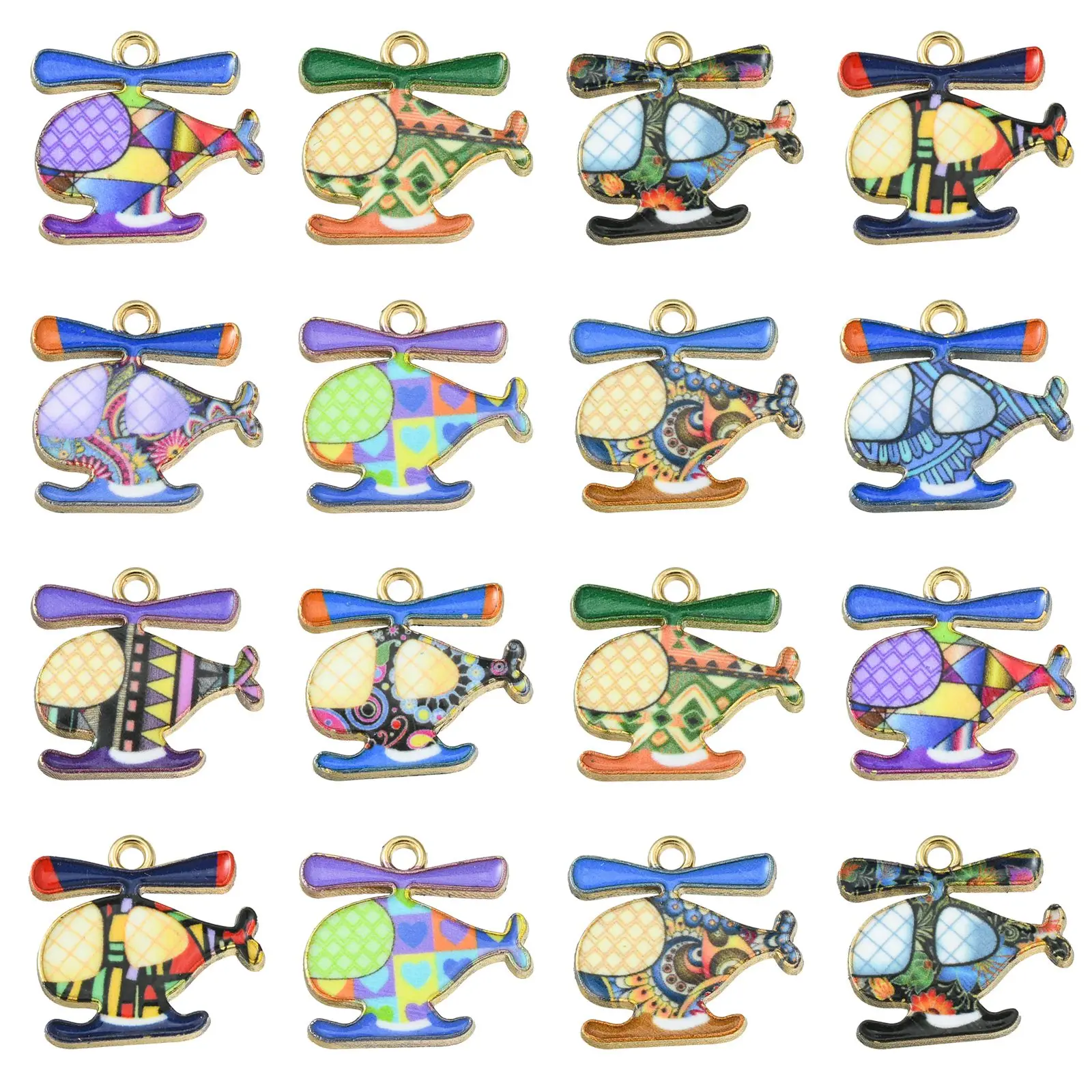 

30Pcs 10 Styles Transportation Vehicle Charms Enamel Helicopter Charms Air Plane Charms for DIY Jewelry Crafting Making