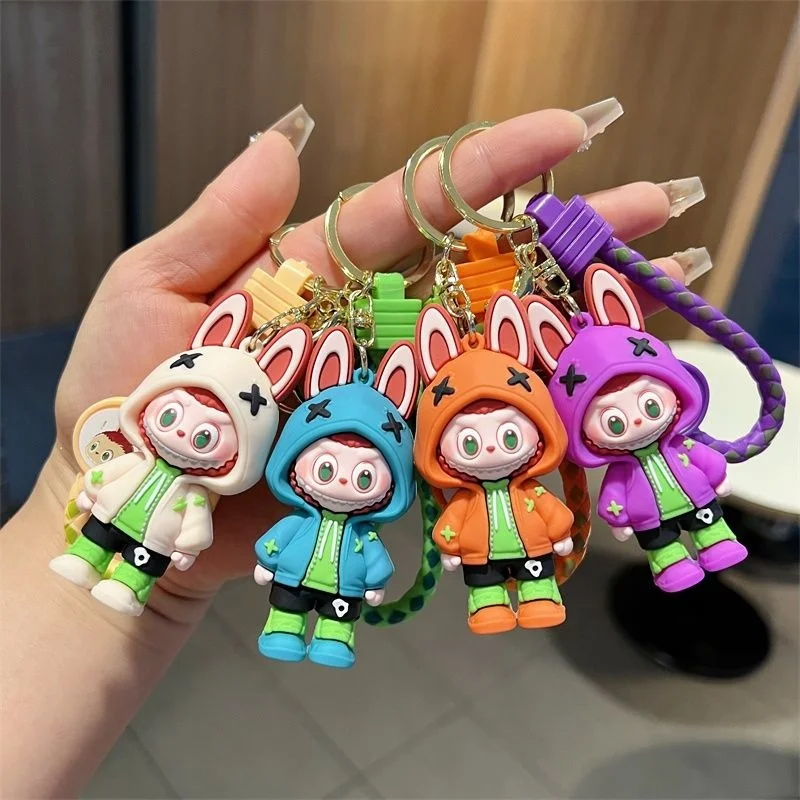 Creative Cartoon Labu Little Sheep Keychain Cute Bucktooth Small Sample Keychain PVC 3D Doll Gift