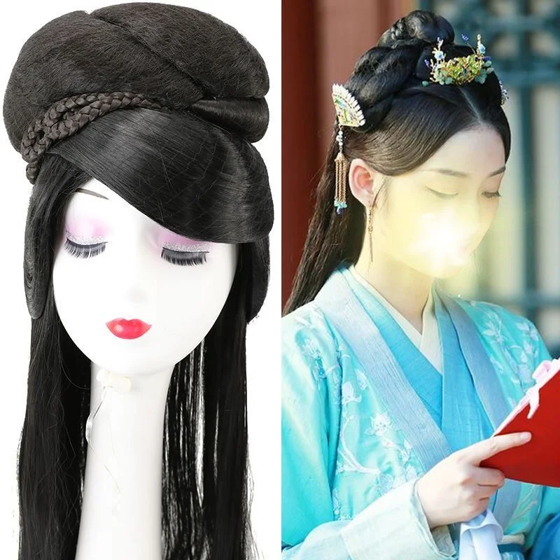 High-temperature Silk Costume Hair Product For Adults Chinese Ancient Hairstyles Beauty Princess Full Hair Studio Photography