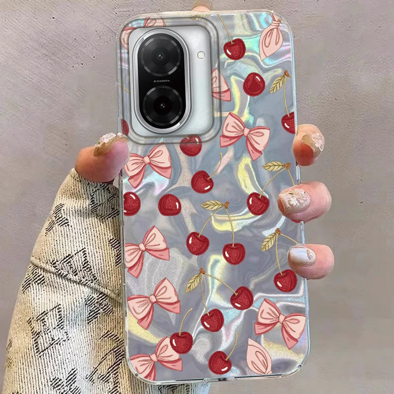 Nette Kirsche Schmetterling Bogen Muster Telefon Fall Für Xiaomi Poco X7 X6 X5 M6 PRO X3 NFC M5S C75 c71 C65 C61 Zurück Abdeckung Y2K Obst