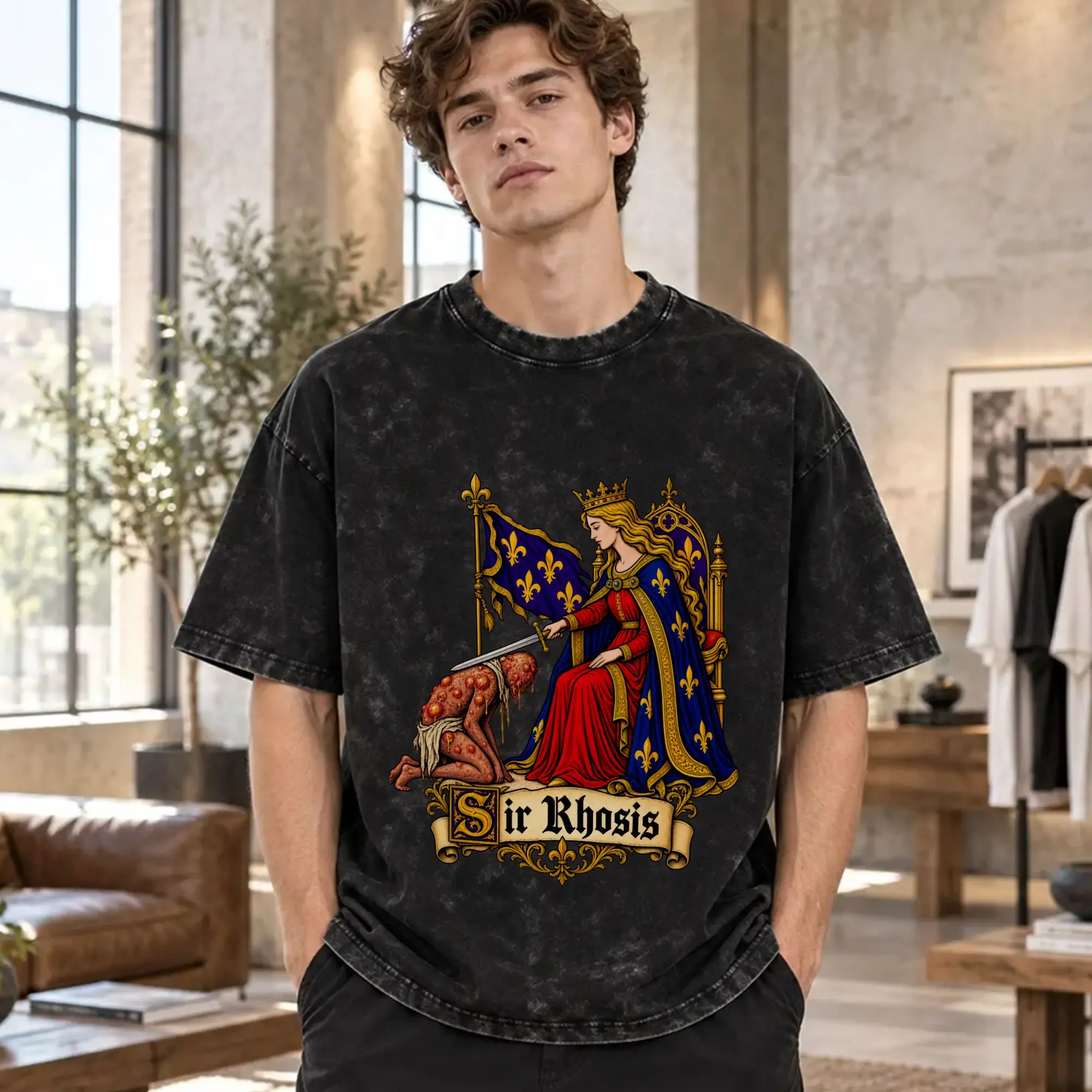 Man T Shirt Sir Rhosis Funny Gen Z   Washed T-Shirts Harajuku  Beach Tees Streetwear Print Cotton Clothing Gift Idea