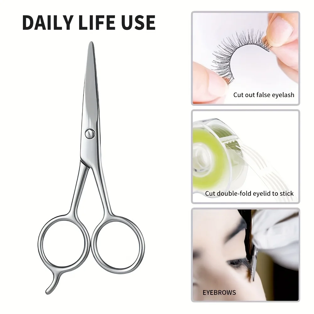 Professional Stainless Steel Iridescent Rainbow Tip Trimming Scissors for Men & Women Eyebrow, Beard, Mustache, Nose Hair