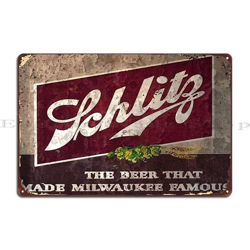 Beer Schlitz Metal Signs Pub Wall Wall Decor Printed Club Tin Sign Poster