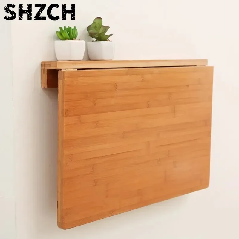Wall-Mounted Folding Desk Space-Saving Study Table Compact Dining Desk Foldable Computer Desk for Home Convertible Wall Table