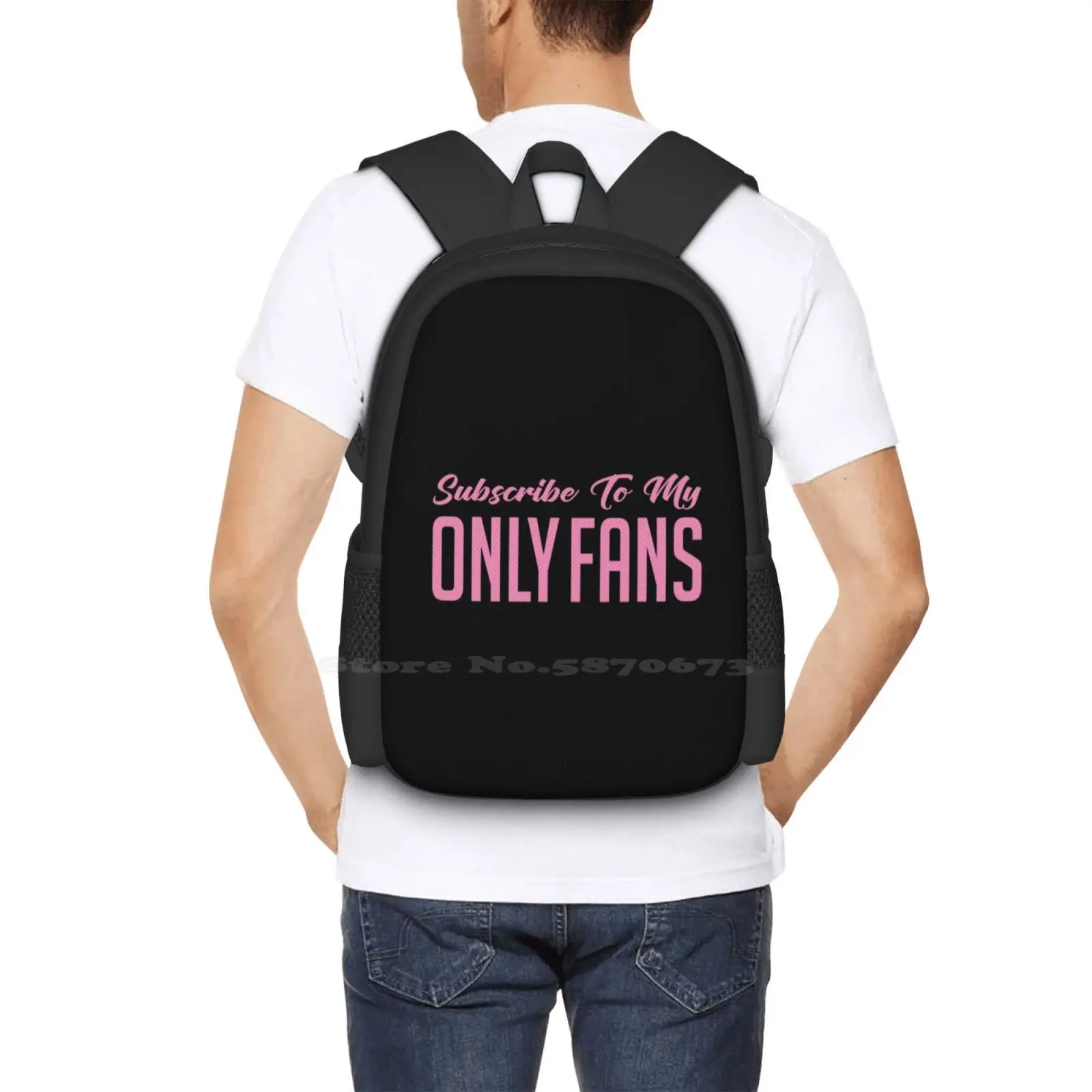 Berlangganan saya Onlyfans-Pink gaya kapasitas besar tas sekolah ransel Laptop Onlyfans Kawaii seksi Berlangganan Egirl gadis Simp