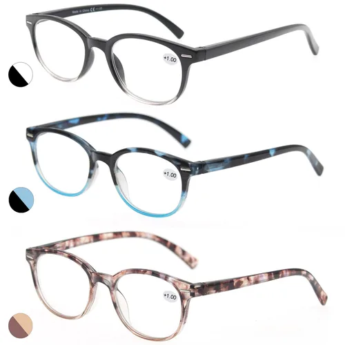 Gafas de lectura MODFANS para mujer, lectores de cara pequeña, montura de gafas para mujer con bisagra de resorte, gafas para presbicia + 2,0 + 2,5 + 3,0