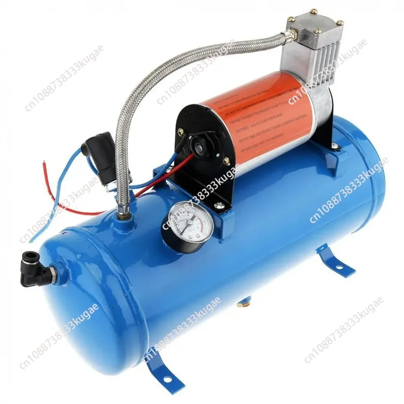 12V Car Van Cover Air Pump Horn 6L 150Psi Blue Electric Four Tube Air Horn