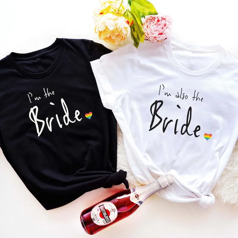 

I'm The Bride Pride Wedding Shirt Two Brides Short Sleeve Top Tees 100%cctton Fashion Streetwear Harajuku goth y2k Drop Shipping