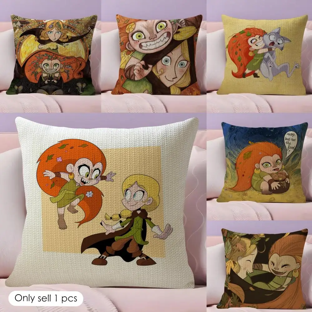Ireland W-Wolfwalkers Cushion Cover Summer Coolness Linen Fabric Double-Sided Printing Pillow Case Sofa Home Decor Gift