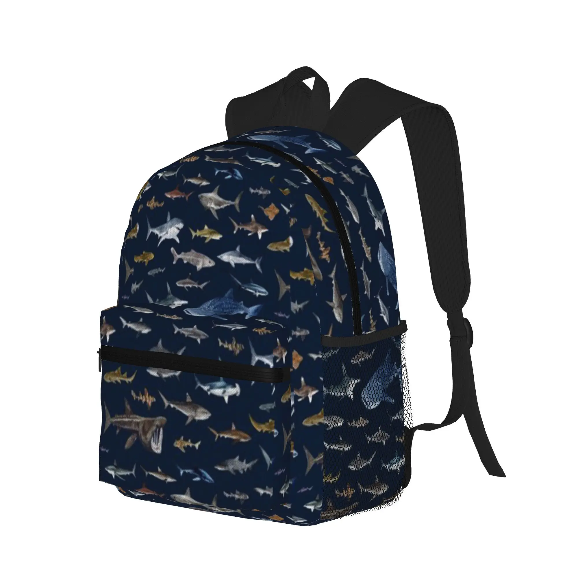 SHARKS poster-navy blue  Casual Backpack for Students and Adults Bags