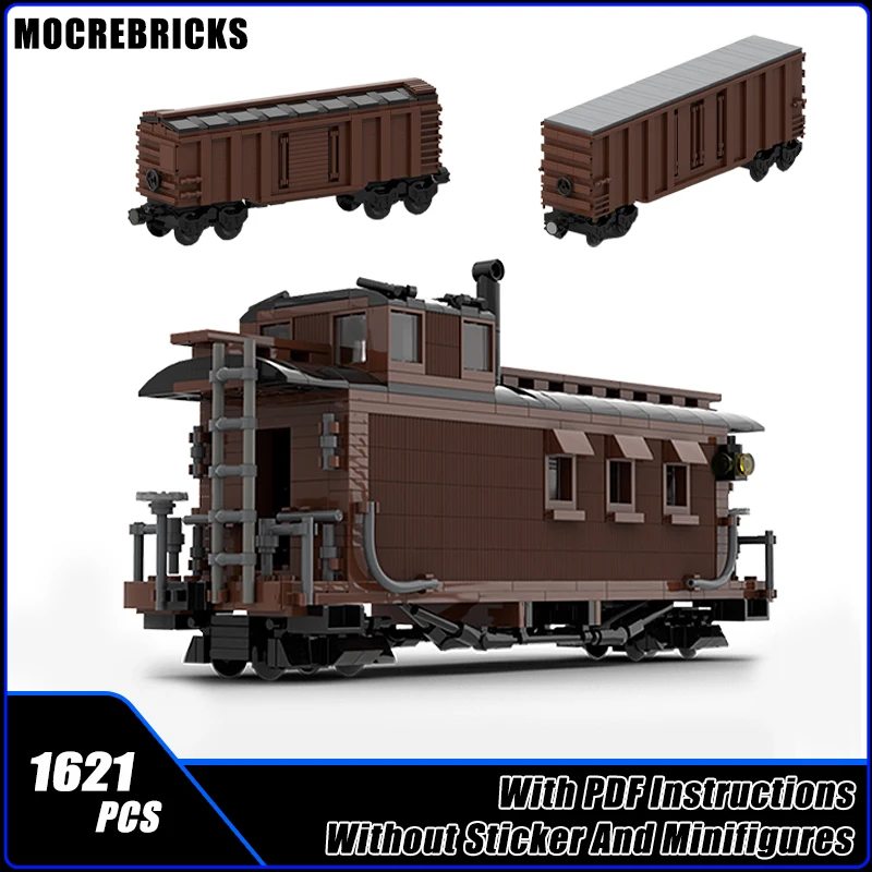 

MOC City Traffic Series US Vintage Box Autorack Car Train Building Blocks Model Technology Bricks Puzzle Boy Toys Holiday Gifts