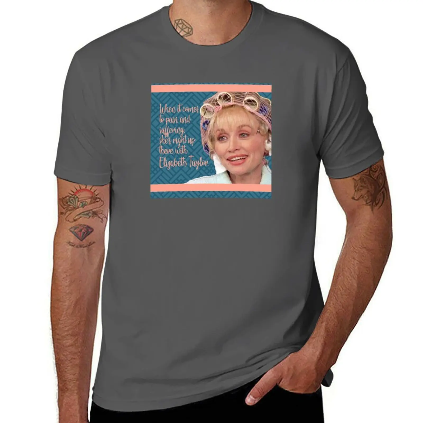 Truvy Steel Magnolias Suffering Funny Movie Quote T-Shirt Work Utility Short Sleeve Shirt