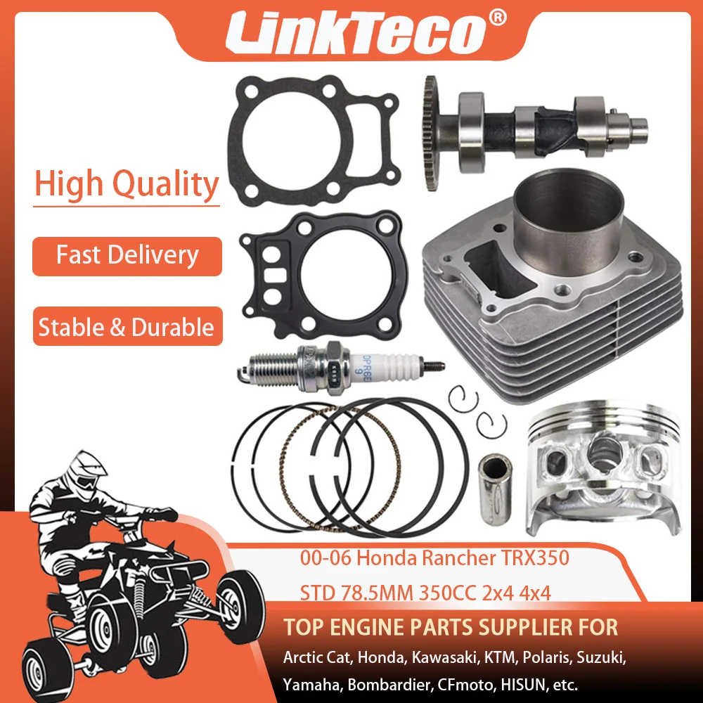 000-06 ATV STD 78.5MM 350CC Cylinder Piston Camshaft Gasket Top End Kit for Honda Rancher TRX350 350 Engine Parts 12100-HN5-670