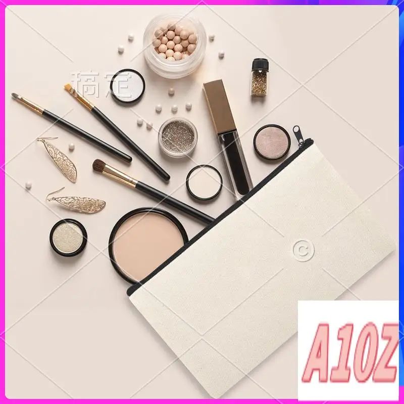 

0Z-100Pcs Blank DIY Craft Bag Pouch Canvas Bag Multi-Purpose Travel Toiletry Bag Canvas Zipper Pencil Case Makeup Bags