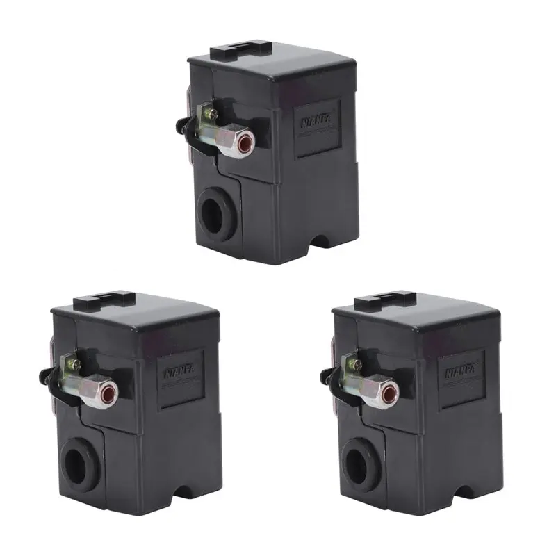AT05-3Pcs Air Compressor Switch Universal Pressure Switch 95-125 Psi For Air Compressor Pump Control Valve