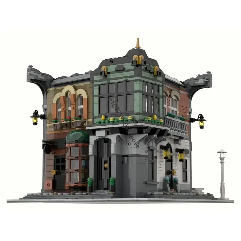 

Новинка 2321 шт., вид на город, модульная угловая уличная модель пекаря, головоломка на заказ, креативные идеи «сделай сам», детская игрушка, подарок на день рождения