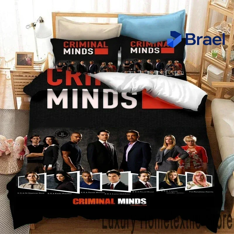 Exquisite 3D Print Criminal Minds Bedding Set,Duvet Cover Comforter Bed Set Quilt Cover Pillowcase,King Queen Twin Size Boys Gir
