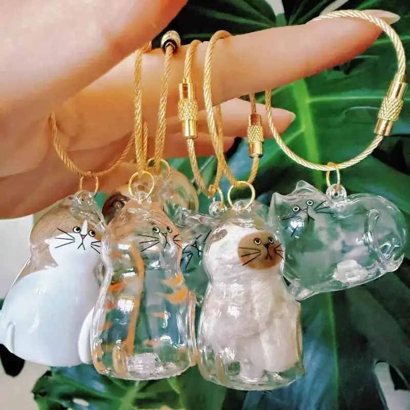 مجموعة حاويات تخزين فراء الحيوانات الأليفة مكونة من 3 قطع - صناديق سلسلة مفاتيح معلقة لتذكارات شعر الحيوانات الأليفة وإكسسوارات العناية بالقطط