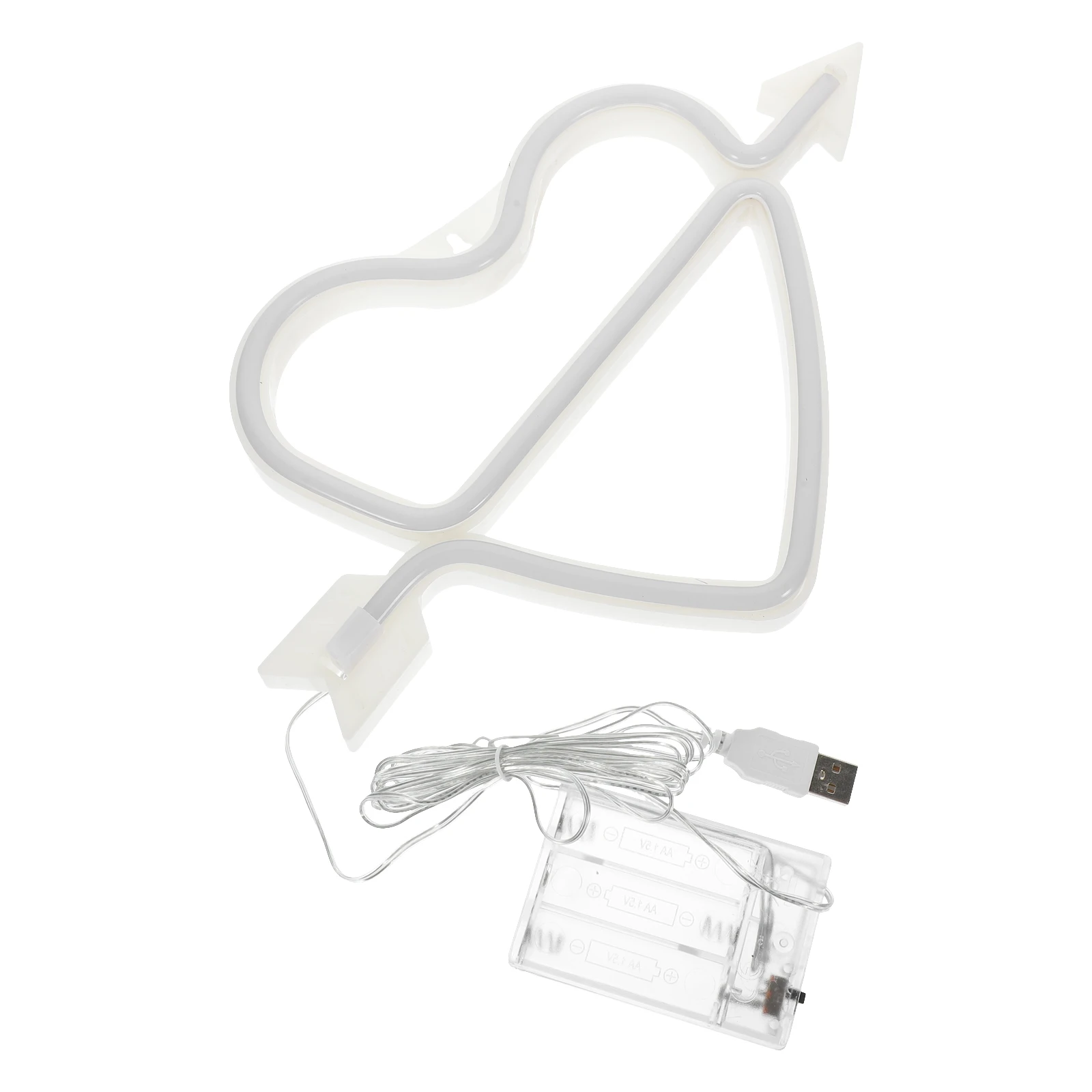 Led coração luz de néon cupido arco design decoração da parede para sala estar quarto luz da noite festa natal decoração casamento vermelho usb