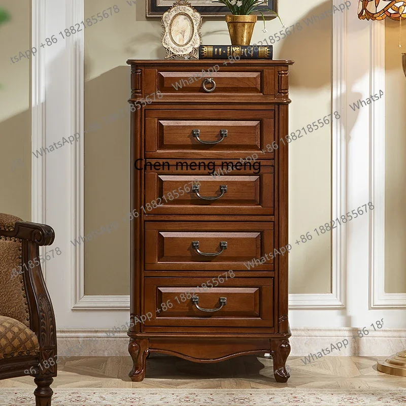 American solid wood bedroom retro storage bucket cabinet multi-function with mirror dresser storage storage R
