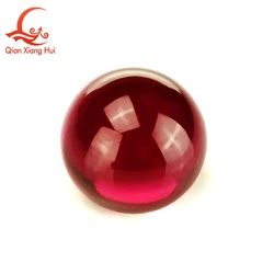 Red color smooth Ball sphere shape lab grown ruby beads loose stone corundum without hole gemstone for jewelry making