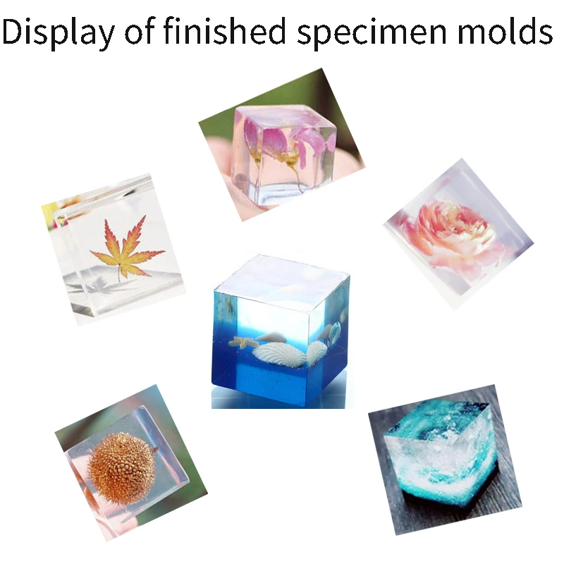 1PC Crystal Drop Glue Non Polishing DIY Jewelry Cube Ornament Plant Dried Flower Insect Specimen Silicone Mold