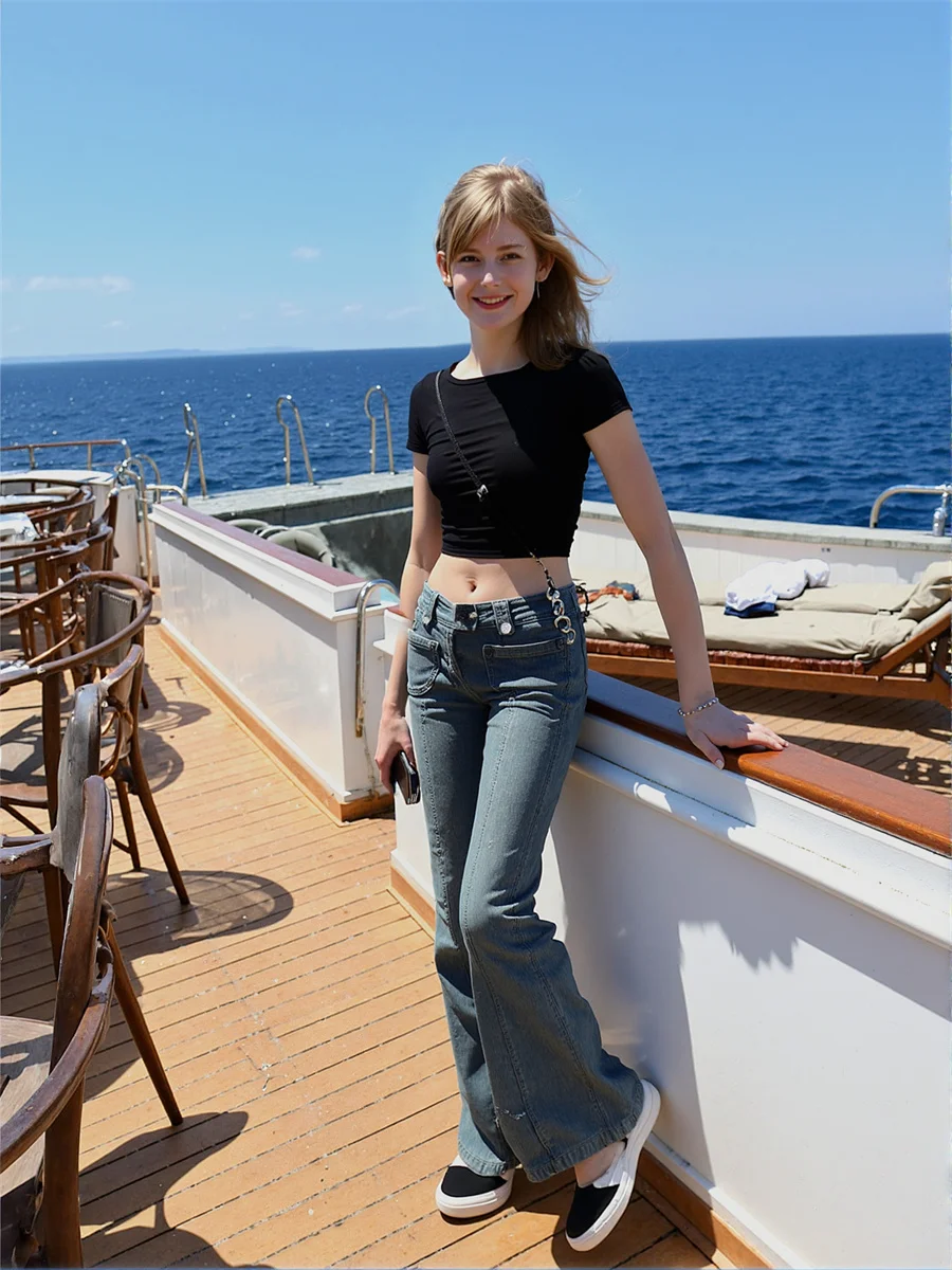 

Flare Slim Skinny Floor Jeans Womens Slimming High Street Black Gray Hole Gothic Punk Zipper Button Fly Hipster Fashionable