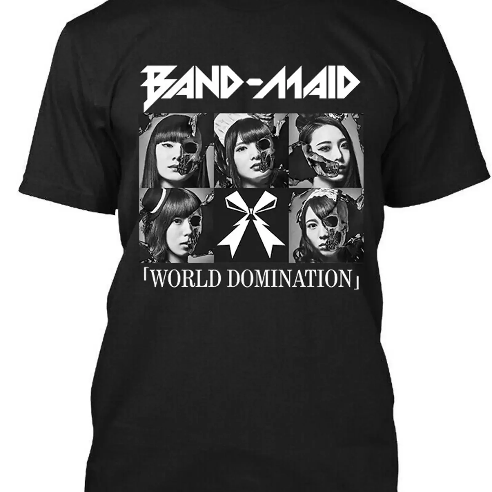 T-shirt Band Maid World Domination japonais Heavy Metal Pop Rock, taille S à 5XL, vintage, lavé, polyvalent, légèrement doux et confortable