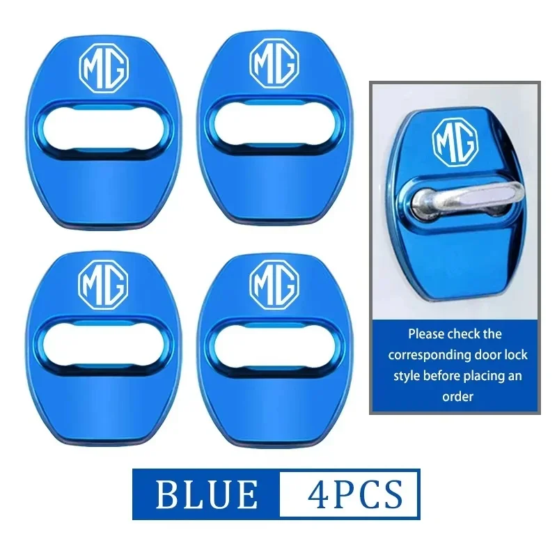 4Pcs MG Zinc Alloy Car Door Lock Latch Protector Cover Fit MG ZS EV HS EHS PHEV MG3 MG4 MG5 MG6 MG7 GT ZR RX5 RX8 ONE Hector EHS