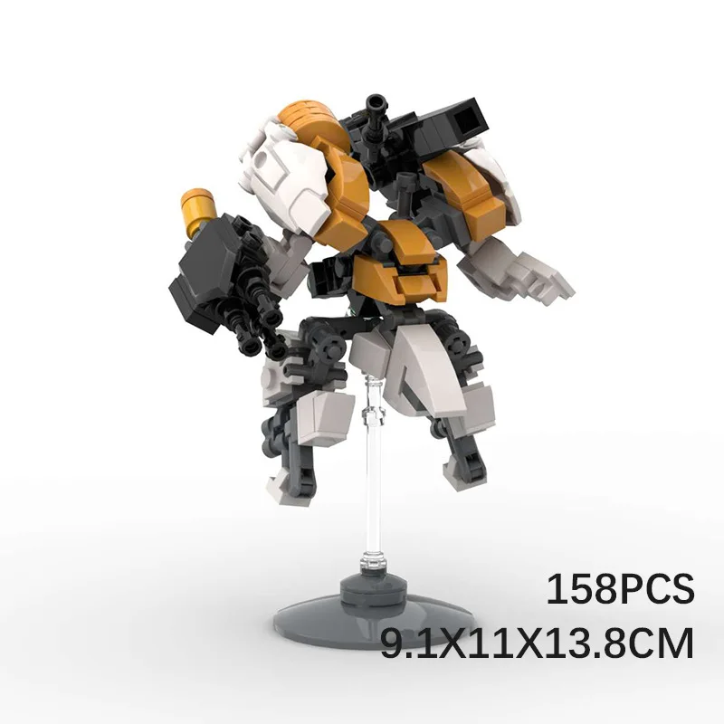 MOC-bouwstenen zijn compatibel met kleine mecha-montage exoskeletroobots, puzzelornamenten, beeldjes en kinderspeelgoed