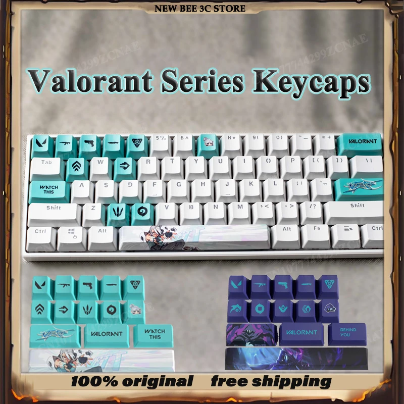 Hot Sales Valorant Keycaps Customized For Jett Raze Reyna Sage Clove Gekko ISO High Content PBT Five-Sided Thermal Sublimation