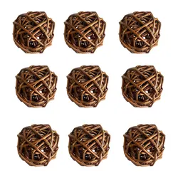 9pieces Guinea Pig Toy Natural Willow Branch Ball For Chewing And Entertainment Grind Teeth