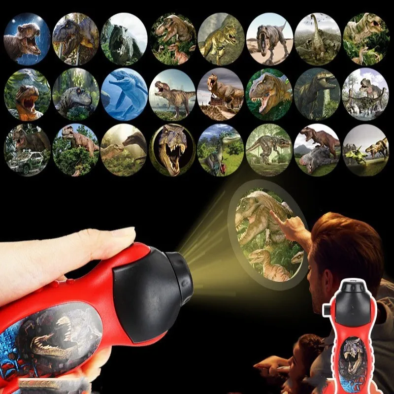 24 Patterns Flashlight Projector Lamp Educational Toy Kids Children Gift dinosaur creative projector interesting Bedtime game