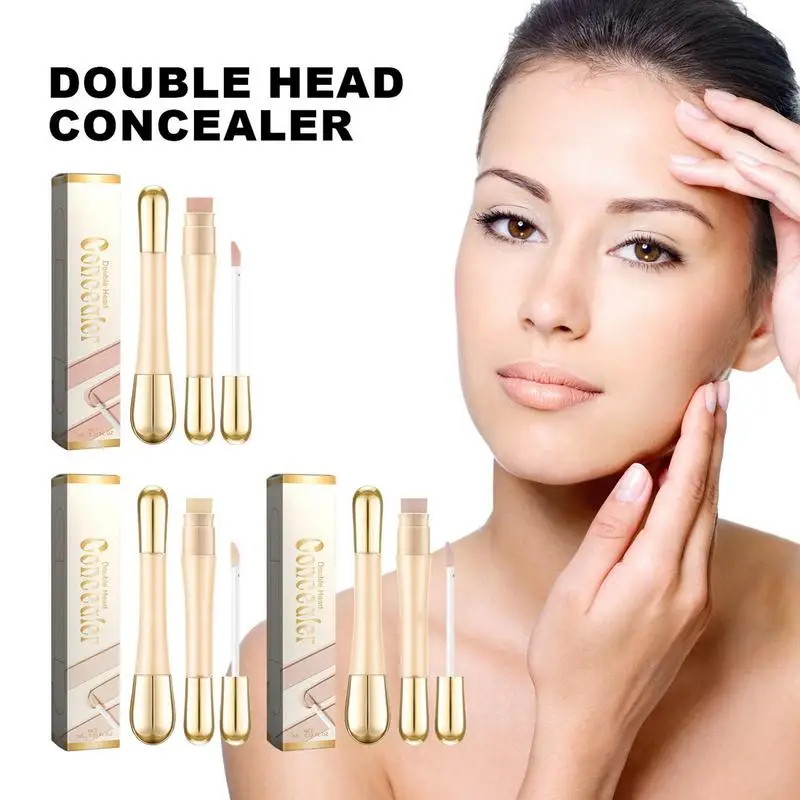 Corrector de doble punta para mujer y niña, 1 piezas, barra de contorno iluminadora, bolígrafo de sombra ligero, accesorios de maquillaje, resaltando