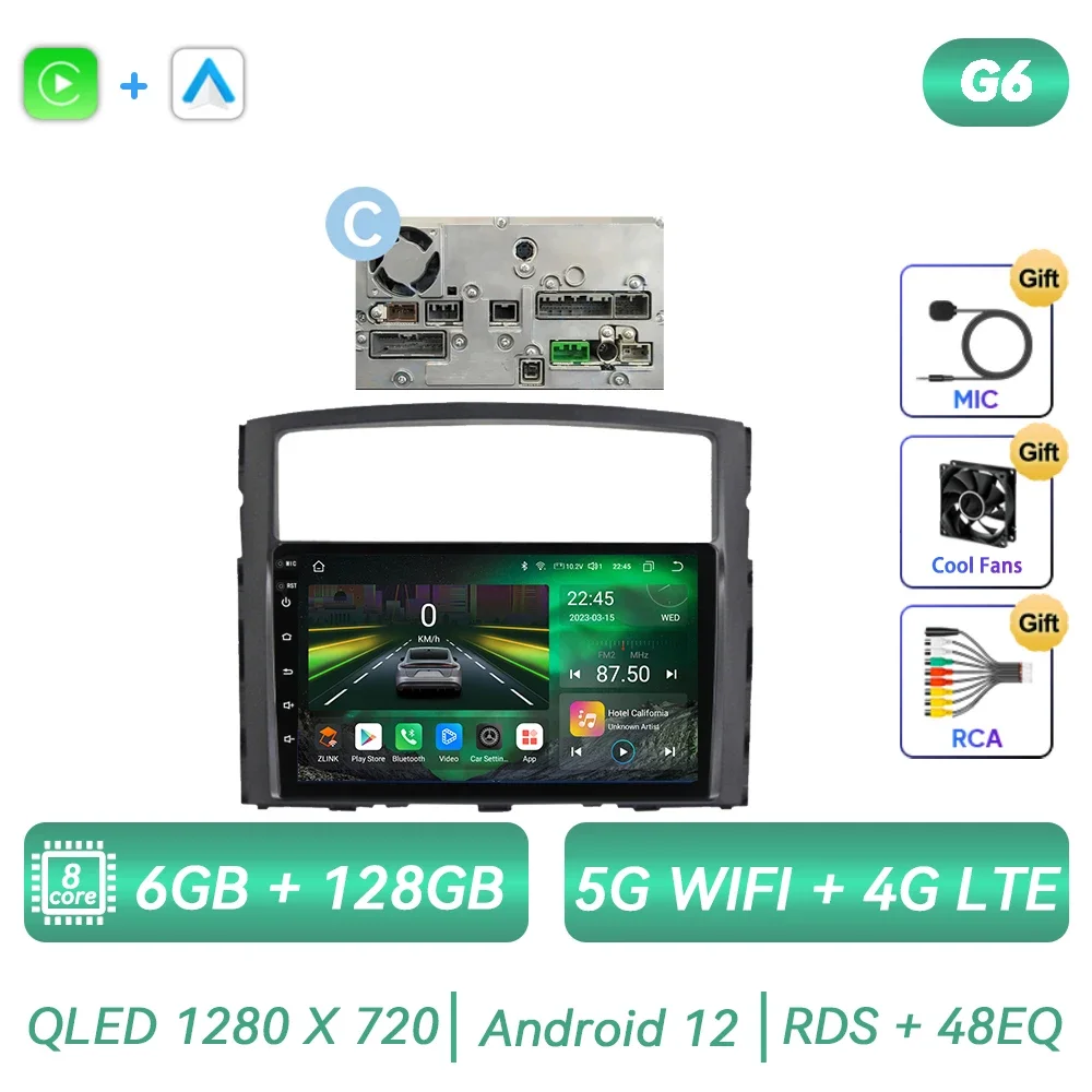 For Mitsubishi Pajero 4 V80 V90 2006 - 2014 Car Radio Android Multimedia Player Navigation GPS Carplay Touch Screen Auto Stereo image 3