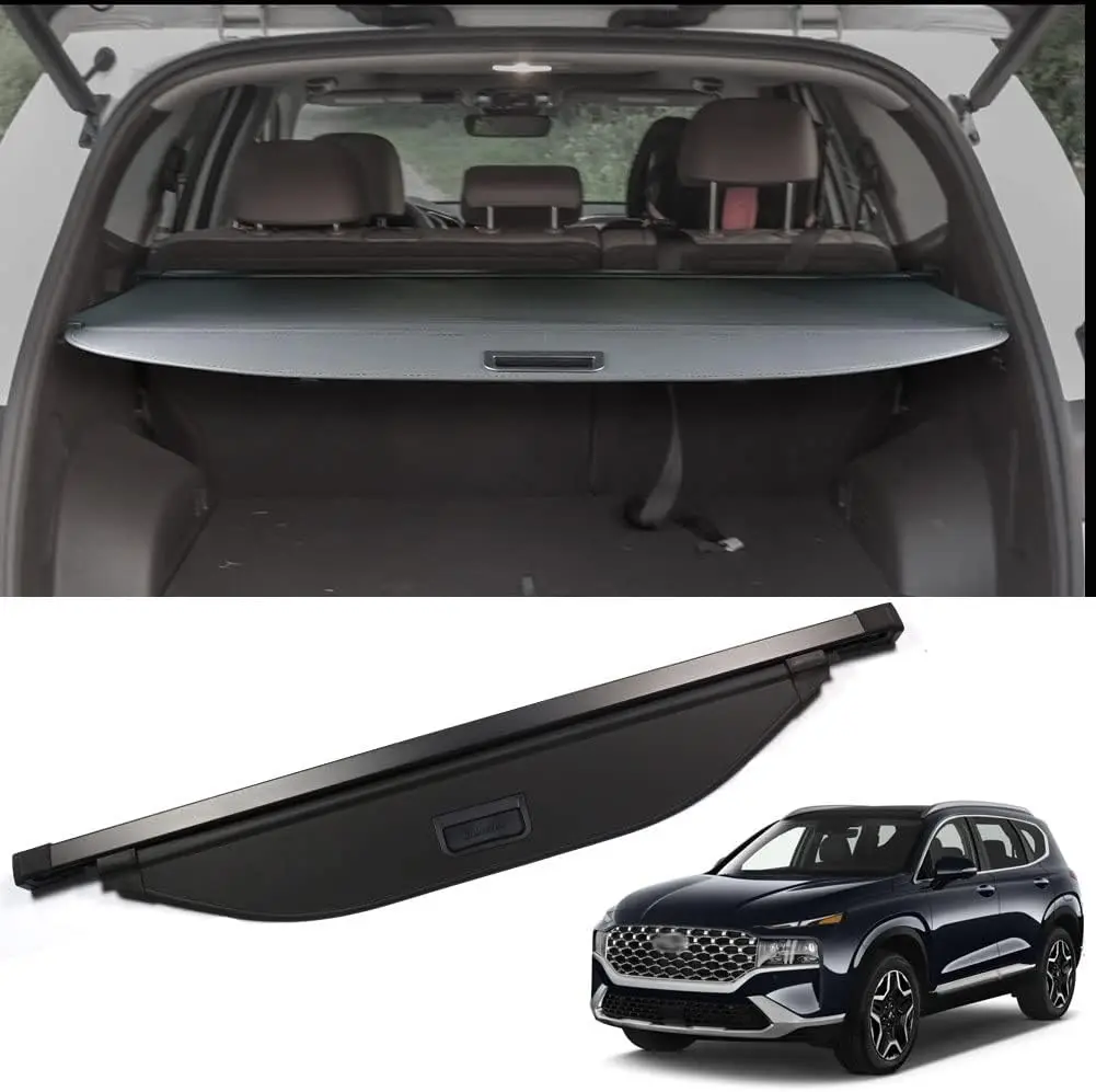 

Retractable Trunk Cover for Hyundai Santa Fe 2019-2023, Black Security Shield Shade Accessory