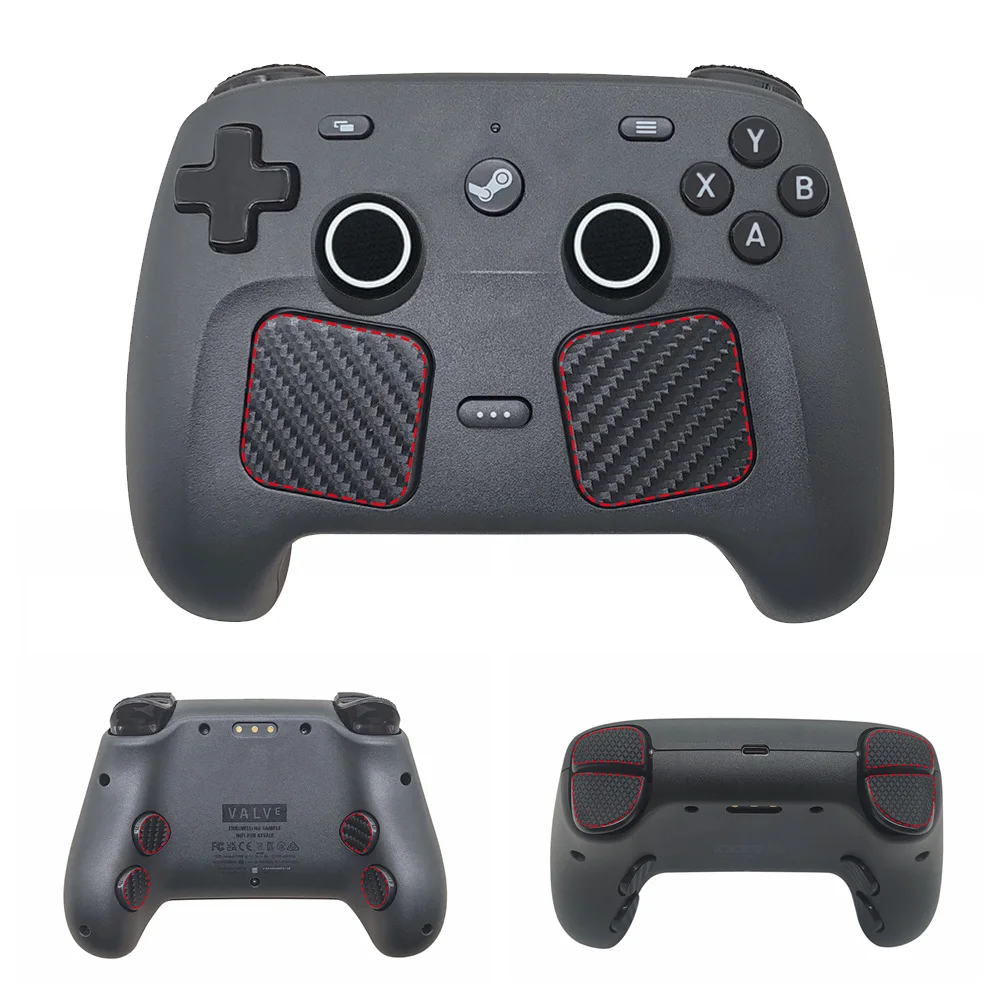 Custom Anti-Skid Sweat-Absorbent Trackpad Skin Stickers for Steam Controller2 w/ Thumb Grip Button Caps Game Accessories Set