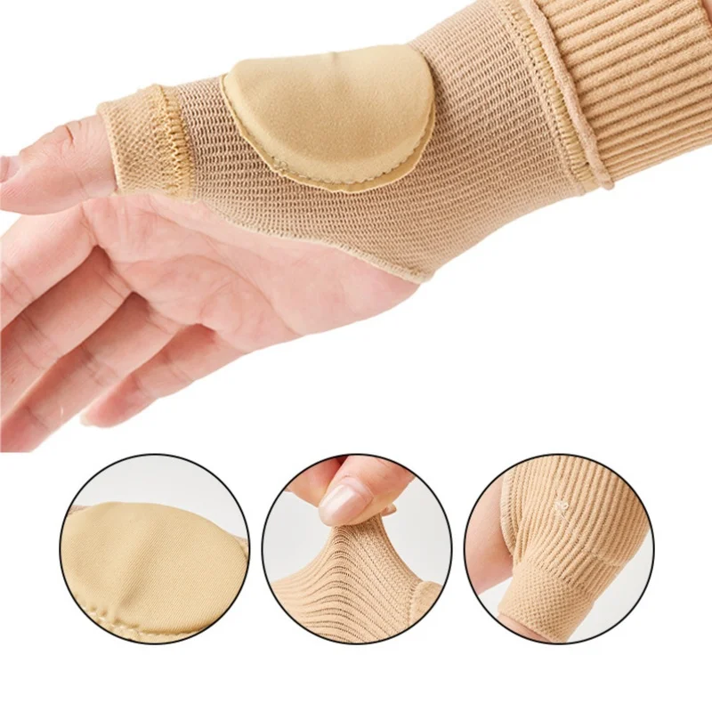 1 زوج تنفس المعصم الإبهام ضغط التهاب المفاصل قفازات الحياكة المعصم دعم هدفين الإبهام إصابة منصات لتخفيف الآلام #2