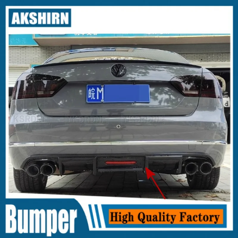 

For Volkswagen Passat B7 2012-2016 ABS Black Rear Bumper Lip Trunk Spoiler Rear Diffuser Protector Car Styling