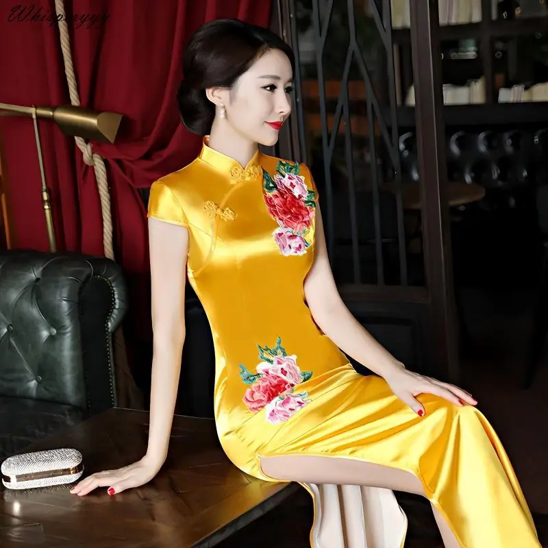 

Embroidery Chinese Styl Qipao Elegant Luxury Woman Evening Dress Cheongsam Modern 2023 Women High-end Cheongsam Good Quality