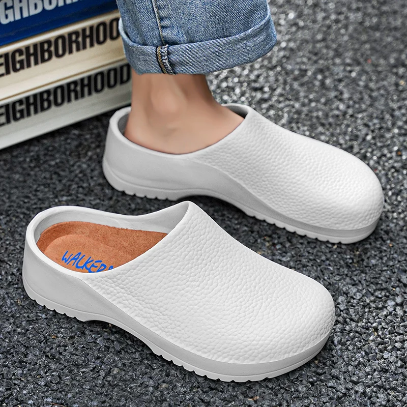 Couple Chef Shoes Four Seasons Waterproof Anti slip Men\'s and Women\'s casual Business Work Shoes Fashion comfort Half EVA Shoes